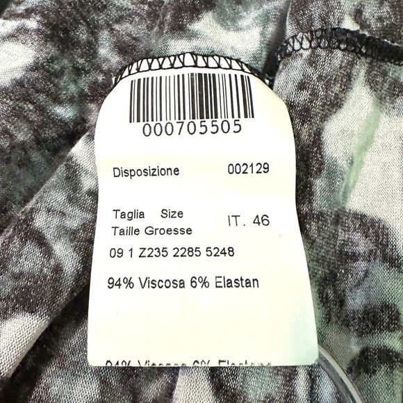 PIAZZA SEMPIONE | Italian Boat Neck Leaf Pattern Long Sleeve Top US Size 10 - Picture 5 of 6